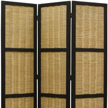 67" Brown Folding Three Panel Screen Room Divider