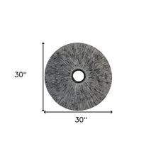 30" X 30" Contemporary Grey Round Rib Wall Art