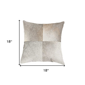 18" Tan Cowhide Throw Pillow