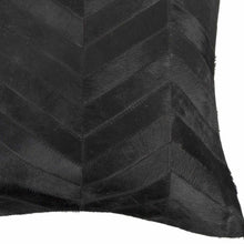 18" Black Cowhide Throw Pillow