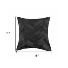 18" Black Cowhide Throw Pillow