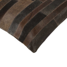 Set of Two Brown and Black Cowhide Throw Pillow