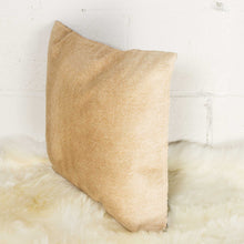 Set of Two 18" Tan Cowhide Throw Pillows