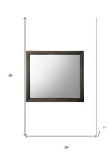 35" Gray Oak Framed Accent Mirror