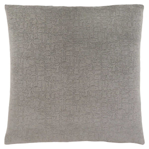 18" X 18" Dark Gray Velvet Polyester Mosaic Zippered Pillow