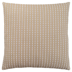 Set Of Two 18" X 18" Brown and White Polyester Striped Zippered Pillow