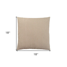 Set Of Two 18" X 18" Brown and White Polyester Striped Zippered Pillow