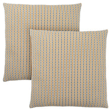 Set Of Two 18" X 18" Brown and White Polyester Striped Zippered Pillow