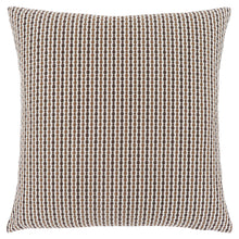 Set Of Two 18" X 18" Brown and White Polyester Striped Zippered Pillow