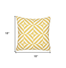 18" Yellow and White Throw Pillow Cover