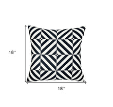 18" Black and White Geometric Throw Pillow Cover