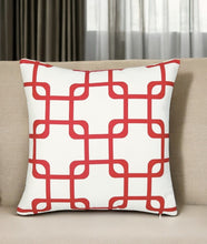 18" Red and White Throw Pillow Cover