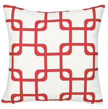 18" Red and White Throw Pillow Cover