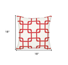 18" Red and White Throw Pillow Cover