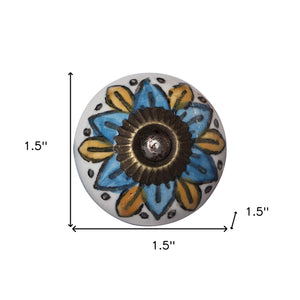 1.5" X 1.5" X 1.5" Ceramic Metal Multicolor 12 Pack Knob