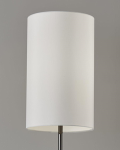 Black Nickel Finish Metal Tall White Shade Table Lamp