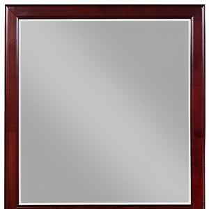 38" Dark Brown Square Wood Framed Mounted Dresser Mirror