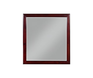 38" Dark Brown Square Wood Framed Mounted Dresser Mirror