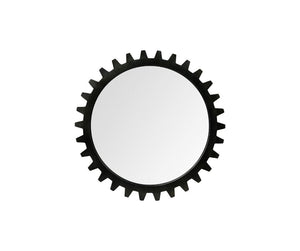 37" Round Black Metal Frame Wall Mirror