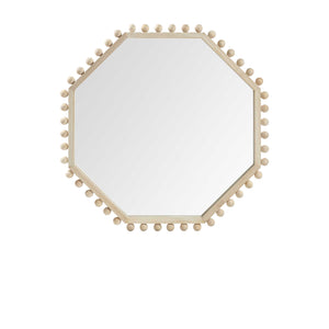 33" Natural Octagon Wood Framed Accent Mirror