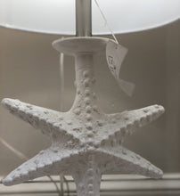 Set of Two 28" Clear and White Coastal Star Fish Table Lamps Coastal With White Drum Shades