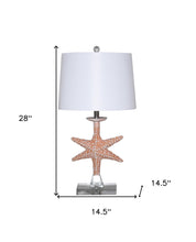 Set of Two 28" Clear Table Lamp With White Drum Shade