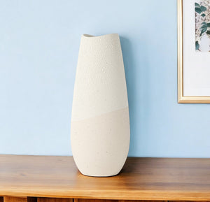 Blush Two Tone Organic Crackle Glaze Ceramic Vase