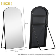 71" Black Arch Wood Frame Full Length Standing Mirror