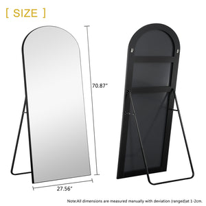 71" Black Arch Wood Frame Full Length Standing Mirror