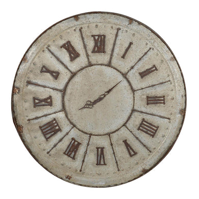 Rustic Farmhouse Distressed Tin Round Wall Clock