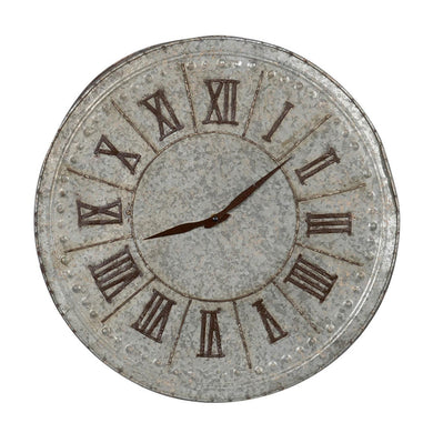 Vintage Galvanized Metal Round Wall Clock