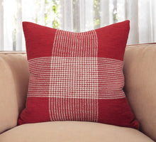 Red White Plaid Pattern Throw Pillow