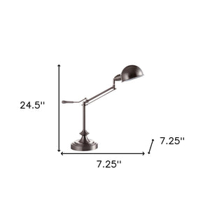 Silver Metal Swing Arm Table Lamp