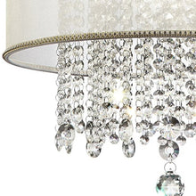 Primo Gold Finish Ceiling Lamp with Crystal Accents and White Shade