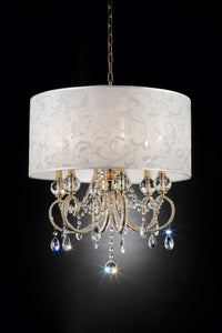 Stunning Brass Gold Finish Ceiling Lamp with Crystal Accents