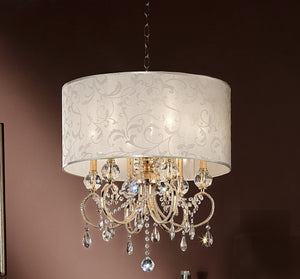 Stunning Brass Gold Finish Ceiling Lamp with Crystal Accents