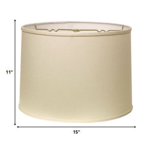 15" Ivory Throwback Drum No Slub Lampshade