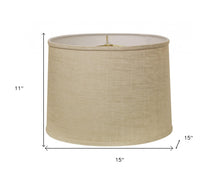 15" Light Wheat Throwback Drum Linen Lampshade