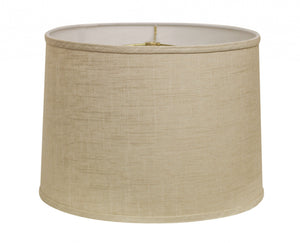 15" Light Wheat Throwback Drum Linen Lampshade