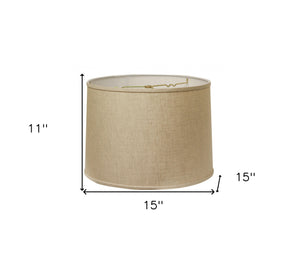 15" Dark Wheat Throwback Drum Linen Lampshade