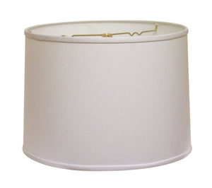 14" White Rounded Empire Slanted Linen Lampshade