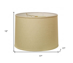 17" Parchment Biege Throwback Drum Linen Lampshade