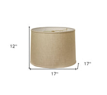 17" Dark Wheat Throwback Drum Linen Lampshade