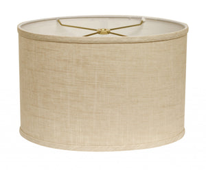 14" Light Wheat Throwback Oval Linen Lampshade