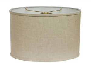 14" Dark Wheat Throwback Oval Linen Lampshade