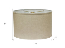 14" Dark Wheat Throwback Oval Linen Lampshade