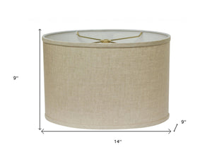 14" Dark Wheat Throwback Oval Linen Lampshade