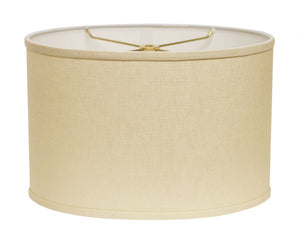 16" Parchment Biege Throwback Oval Linen Lampshade