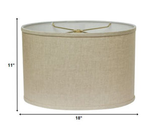 18" Dark Wheat Throwback Oval Linen Lampshade