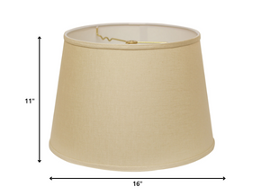 16" Parchment Biege Rounded Empire Slanted Linen Lampshade